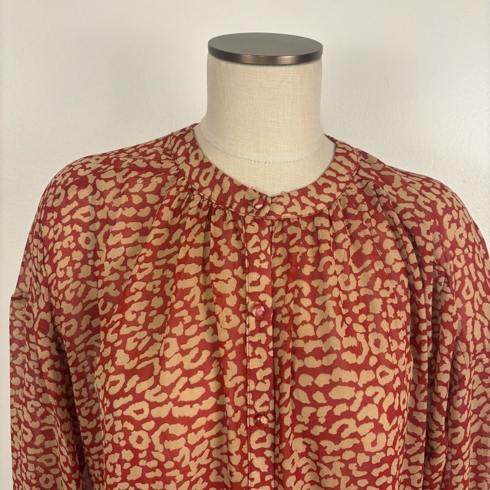 Hayden Los Angeles Size large Women's Blouse Sheer Animal Print Top - Picture 2 of 9